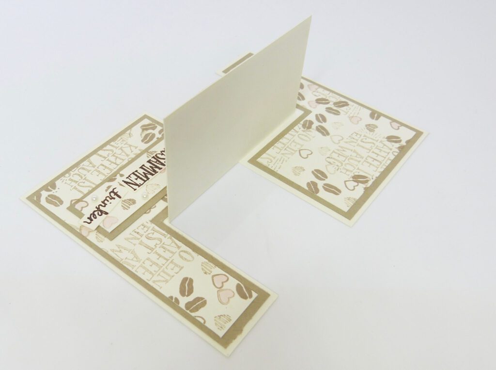 Impossible Card, Karten basteln, Anleitung, Videotutorial, Stampin Up, Kaffee, Papierbasteln, Handhabe, Stempelitis
