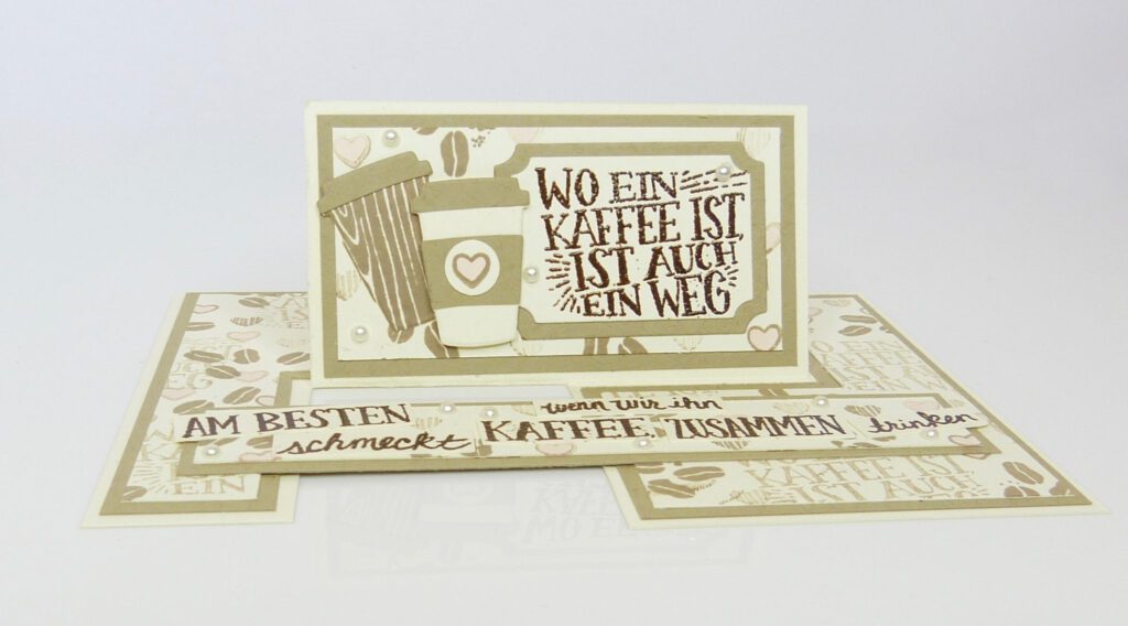 Impossible Card, Karten basteln, Anleitung, Videotutorial, Stampin Up, Kaffee, Papierbasteln, Handhabe, Stempelitis