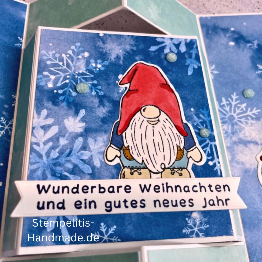 Funfold, Wichtelwunderland, Weihnachtskarte, Weihnachten, Anleitung, Tutorial, Stampin Up, Stempelitis