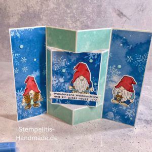 Funfold, Wichtelwunderland, Weihnachtskarte, Weihnachten, Anleitung, Tutorial, Stampin Up, Stempelitis