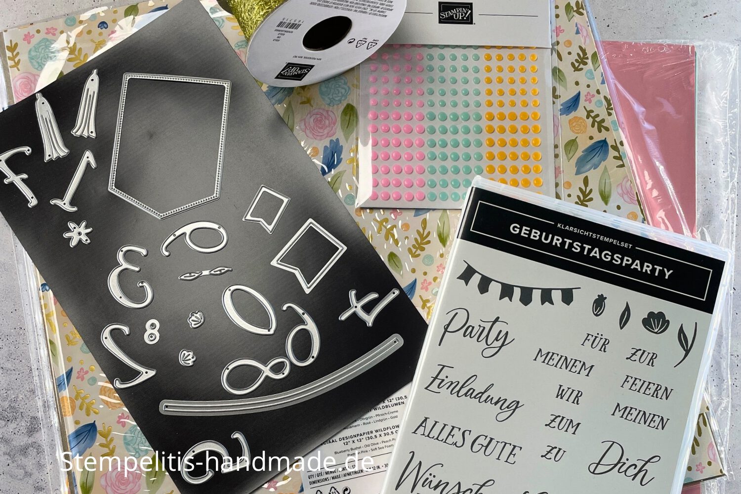 Geburtstag mit Wildblumen, Verpackung, Schachtel, handgemachte Geschenkverpackung, Produktpaket, Karten basteln