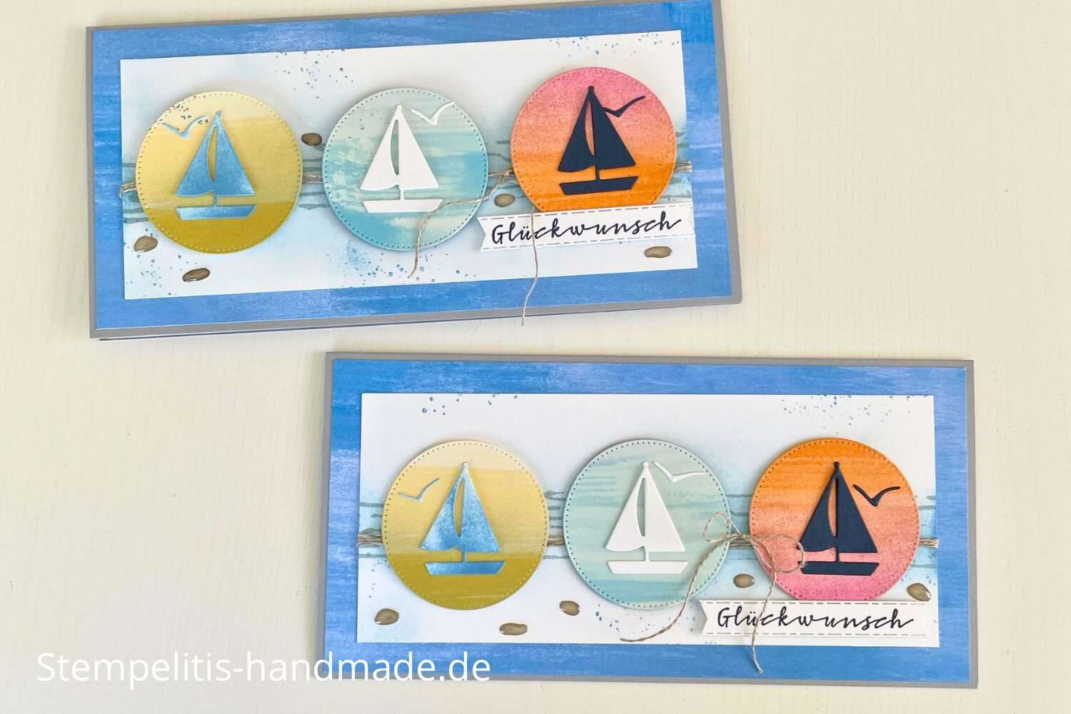 Karte, Segeltörn ins Glück, Segelboot, Segelschiff
