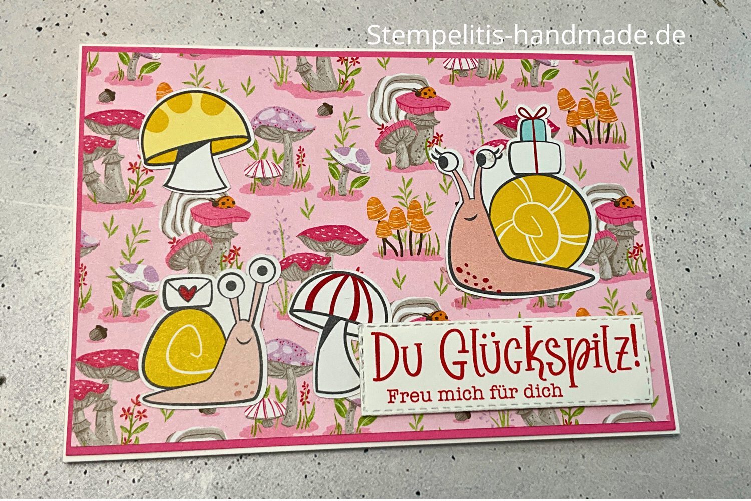 Karte, handgemacht, Glückspilze, basteln, Kartenbasteln