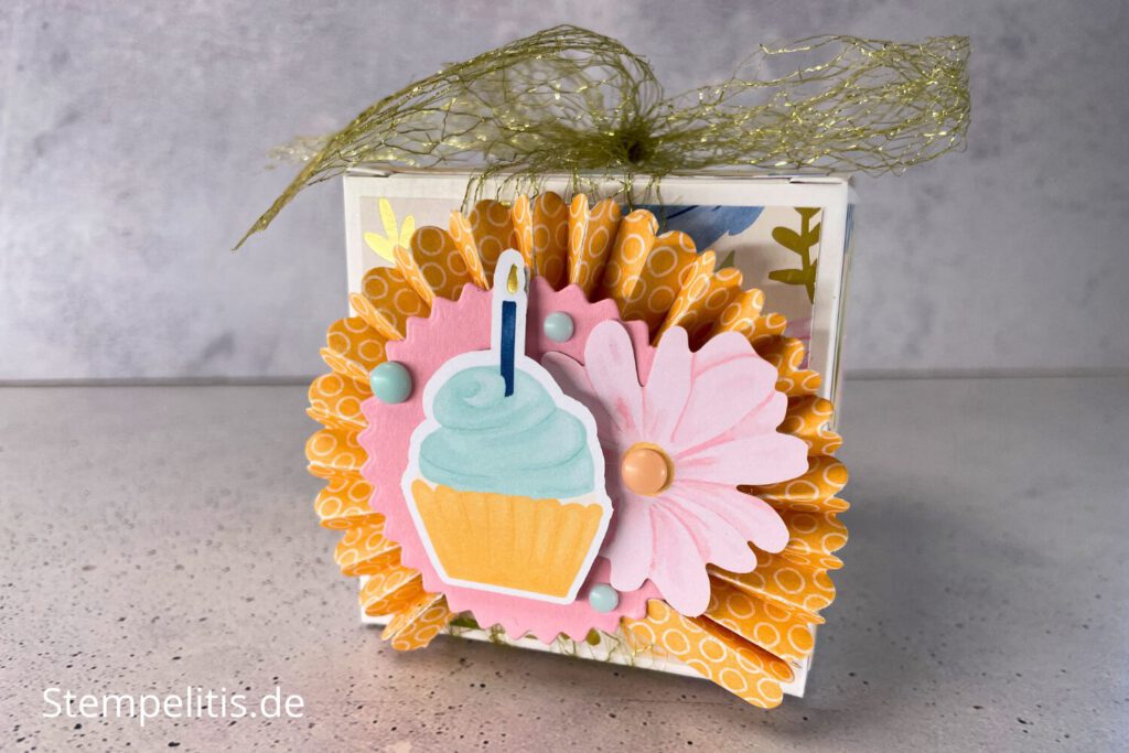 Geburtstag mit Wildblumen, Verpackung, Schachtel, handgemachte Geschenkverpackung