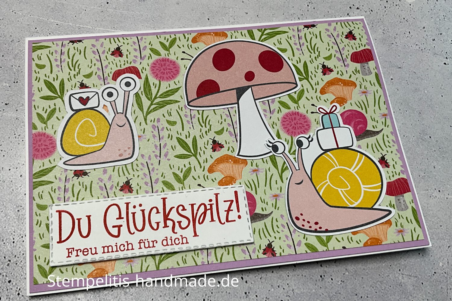 Karte, handgemacht, Glückspilze, basteln, Kartenbasteln