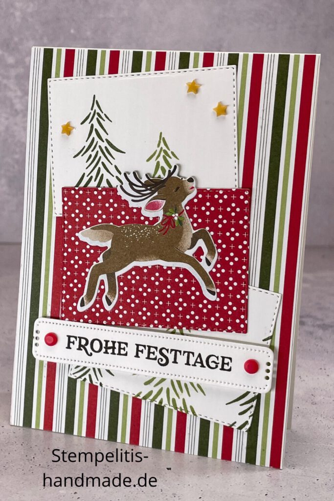 Weihnachtskarte, Weihnachten, Rentier, Festtage