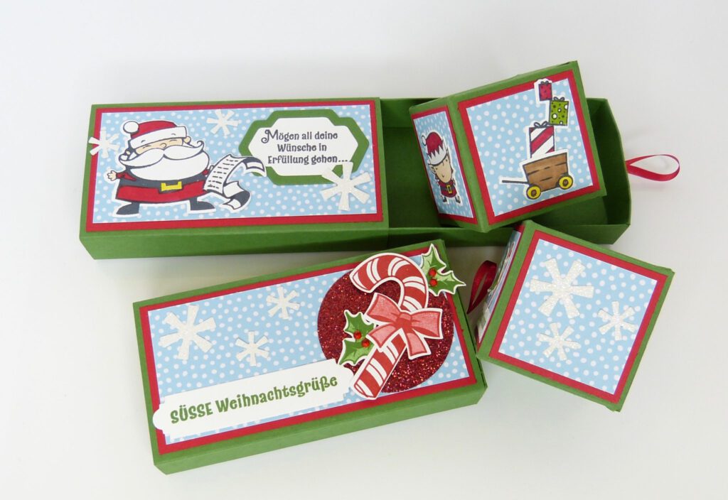 Anleitung, Papierbasteln, Springwürfel, Weihnachten, Überraschung, Stampin Up, Weihnachtswerkstatt, Stempelitis, handmade