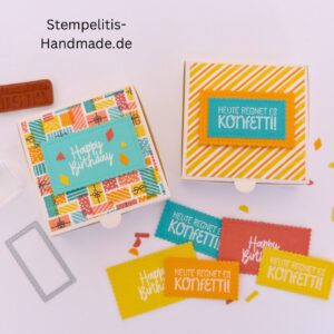 Konfettischleuder, Anleitung, Verpackung, Geschenk, Überraschung, Stampin Up, Stempelitis, Tutorial, Papierbasteln, handmade