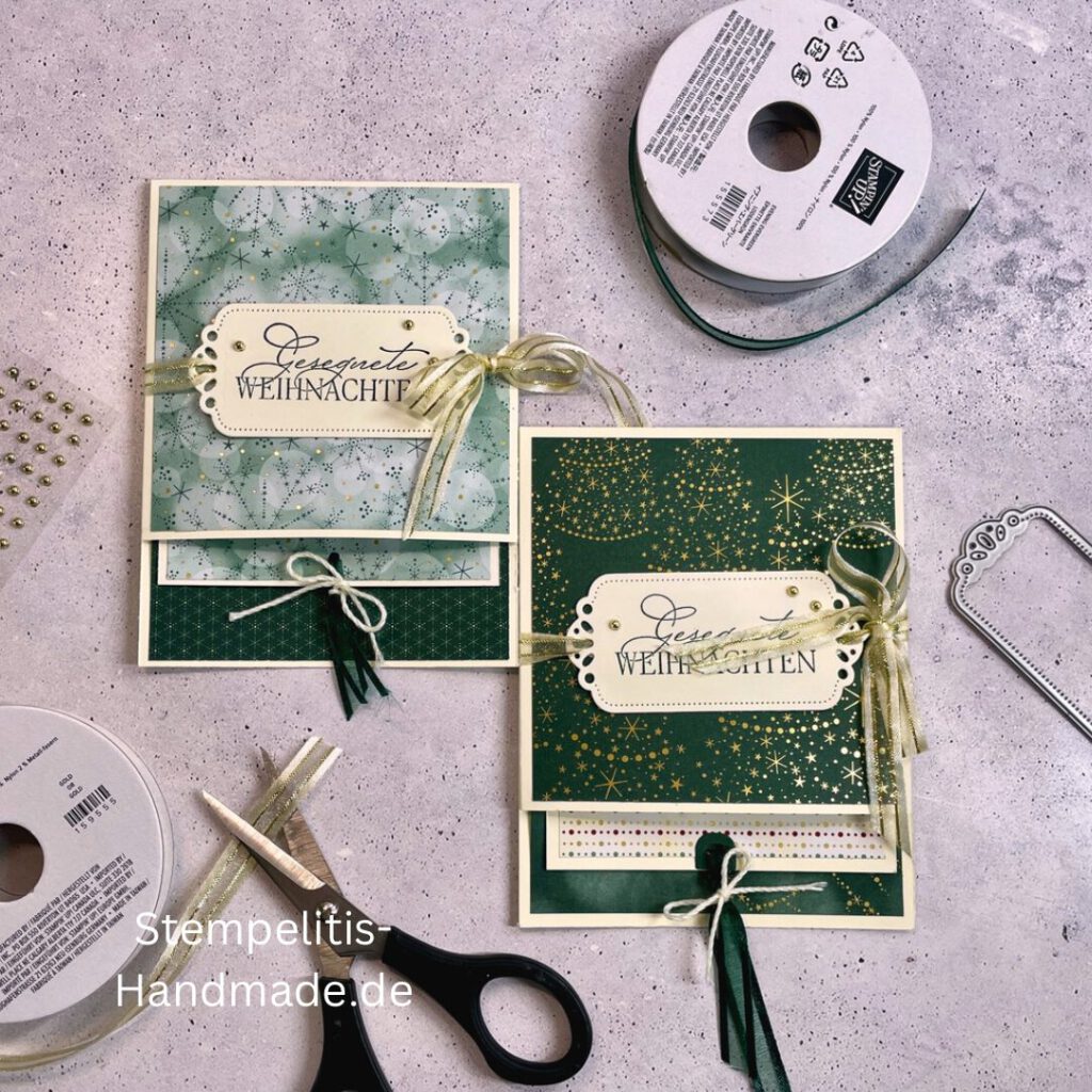 Anleitung, Schneeflocken, Weihnachten, Weihnachtskarte, Stampin Up, Papierbasteln, DIY, handmade, Stempelitis