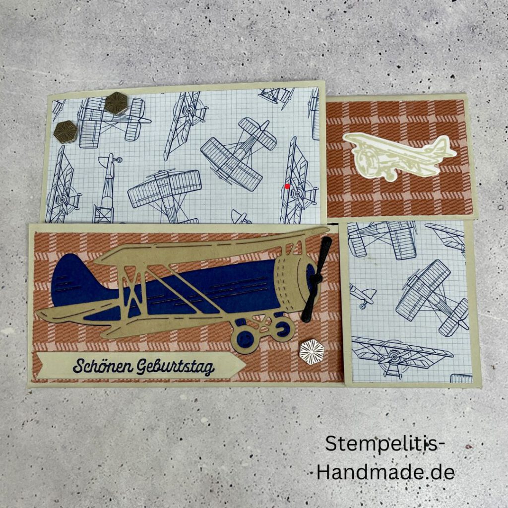 Funfold, Karte, Handmade, DIY, Anleitung, Höhenflüge, Flugzeug, Karten basteln