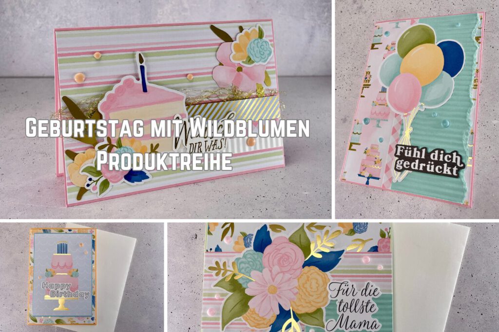 Geburtstag mit Wildblumen, Karte, handgemachte Karte