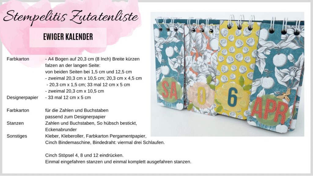 Anleitung, Kalender, Ewiger Kalender, Tutorial, handmade, Papierbasteln