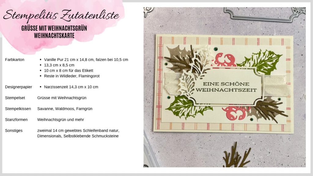 Weihnachtskarte, Weihnachten, Anleitung, Tutorial, Stampin Up, Stempelitis