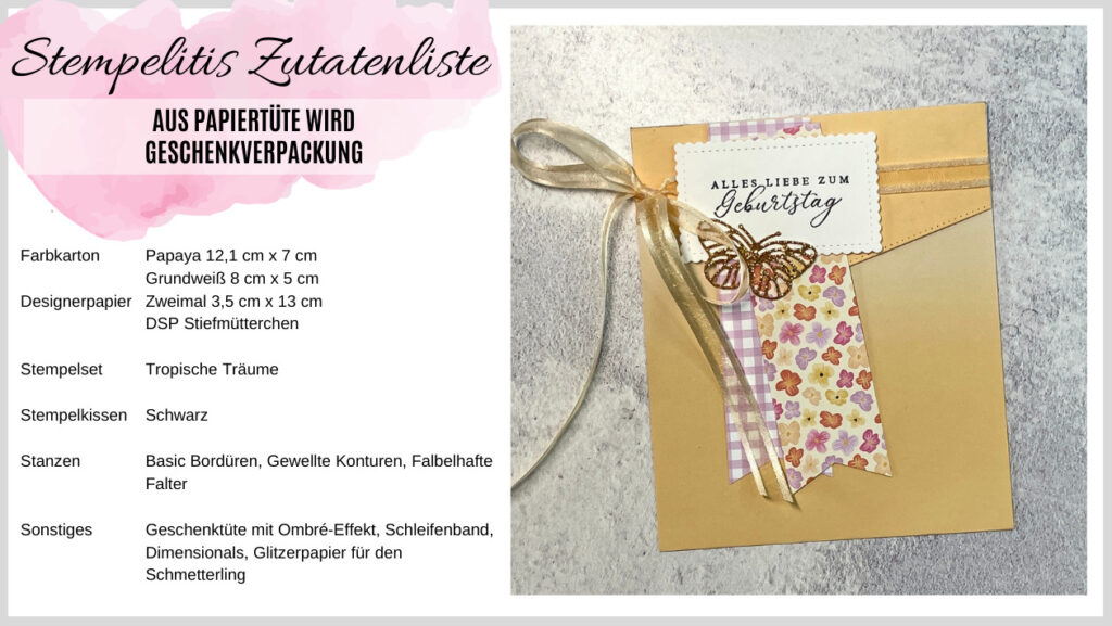 Zutatenliste Papiertüten
