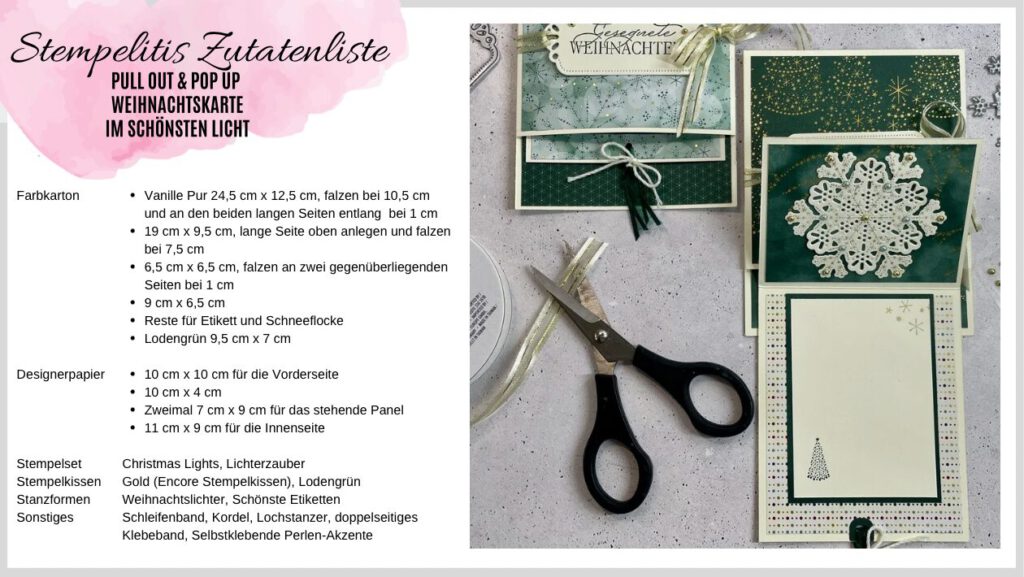 Anleitung, Schneeflocken, Weihnachten, Weihnachtskarte, Stampin Up, Papierbasteln, DIY, handmade, Stempelitis