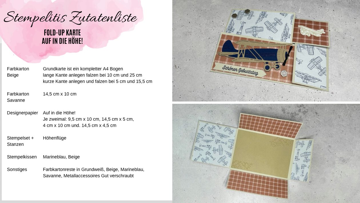 Funfold, Karte, Handmade, DIY, Anleitung, Höhenflüge, Flugzeug, Karten basteln