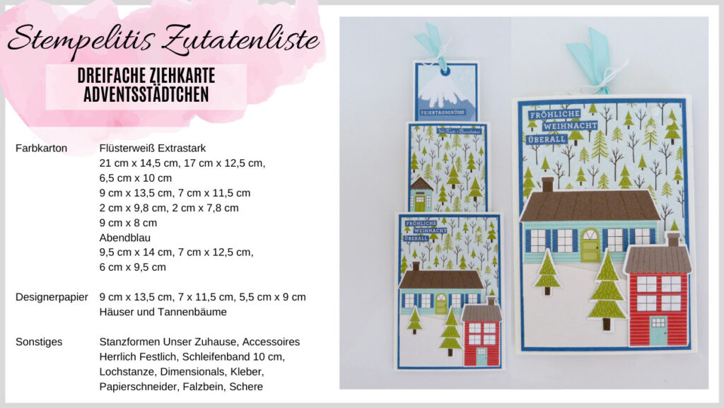Ziehkarte, Weihnachten, Stampin Up, Kalender, Papierbasteln, DIY, handmade, Stempelitis