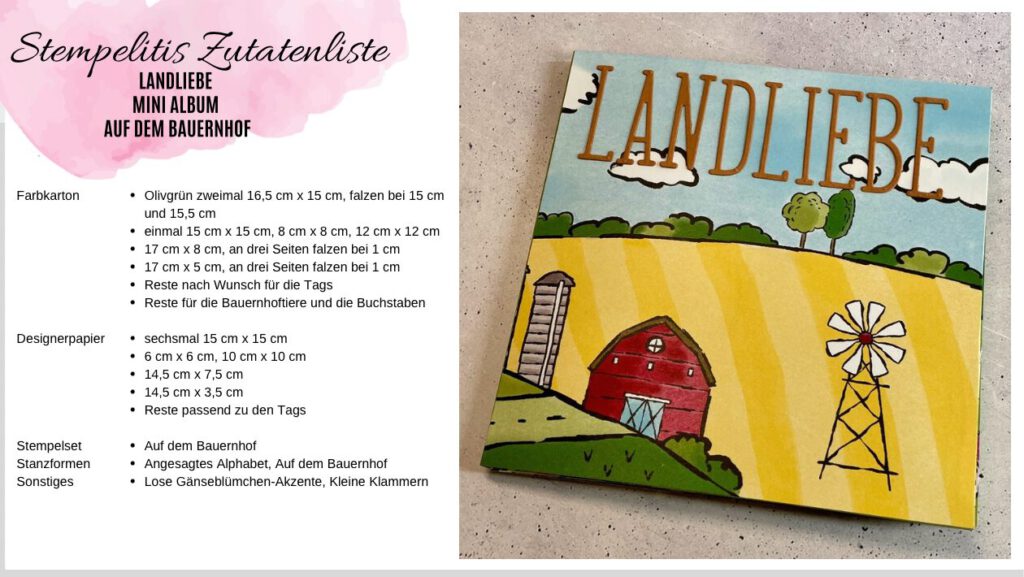 Landliebe, Minialbum, Album basteln, Bauernhof, dIY, Papierbasteln, handmade