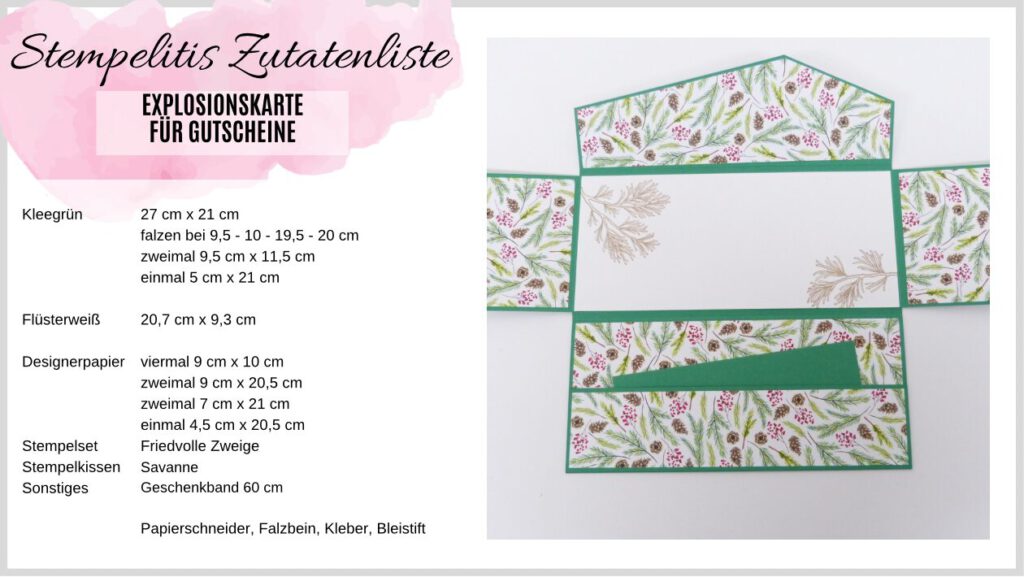 Gutscheinkarten basteln, Explosionskarte, Aufklappkarte, Gutscheinkarte, Anleitung, Papierbasteln, Tutorial, Video