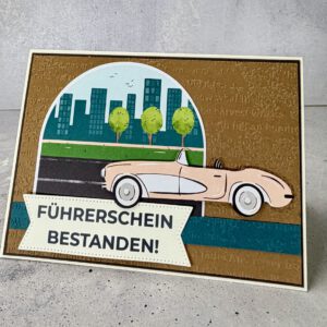 Handgemachte Glückwunschkarte Führerschein bestanden mit Gutscheinfach Detailansicht Gutscheinfach Karte Führerschein Geschenk Glückwunschkarte Auto Führerschein mit Einsteckfach für Geld Innenansicht Karte Führerschein bestanden handgemacht Führerschein Geschenk Karte hochwertig mit Umschlag