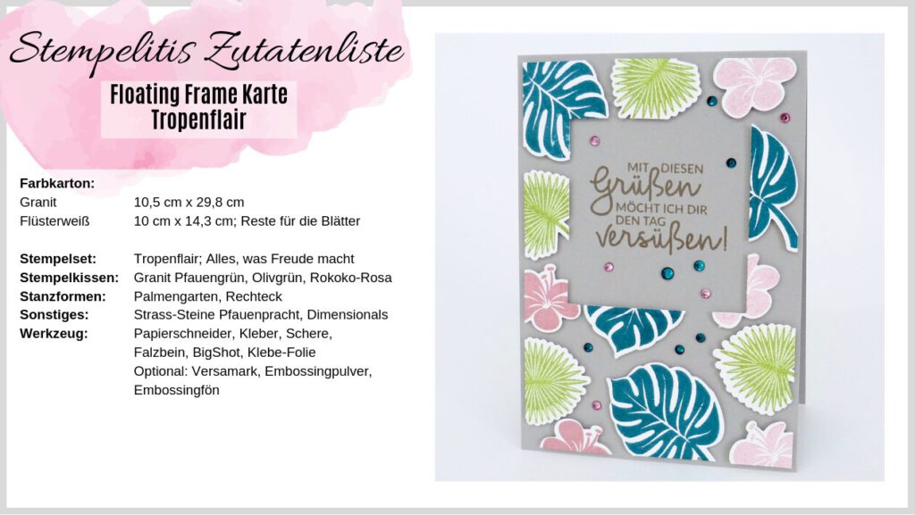Floating Frame, Karte basteln, Anleitung, Kartenform, Funfold, Stampin Up