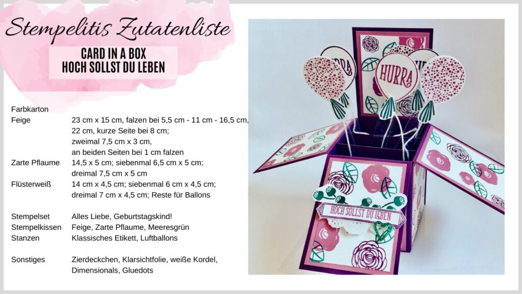 Card in a Box, Anleitung, Karte basteln, Tutorial, Papierbasteln, handmade, Funfold, Stampin Up