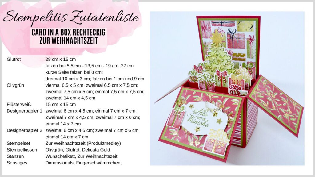 Card in a Box, Karten basteln, Weihnachten, Anleitung, Stampin up