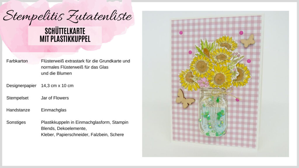 Schüttelkarte, Jar of Flowers, Anleitung, Video, Stampin Up, Handmade