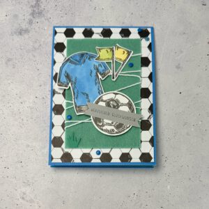 Fußballkarte, Fußball Glückwunschkarte, Gutscheinfach Karte, Geldgeschenk Fußball, handgemachte Karte Fußball, Geburtstagskarte Fußballfan, Fußball Gutschein verschenken, Karte mit Gutscheinfach, Männerkarte handgemacht, Fußball Geschenkidee