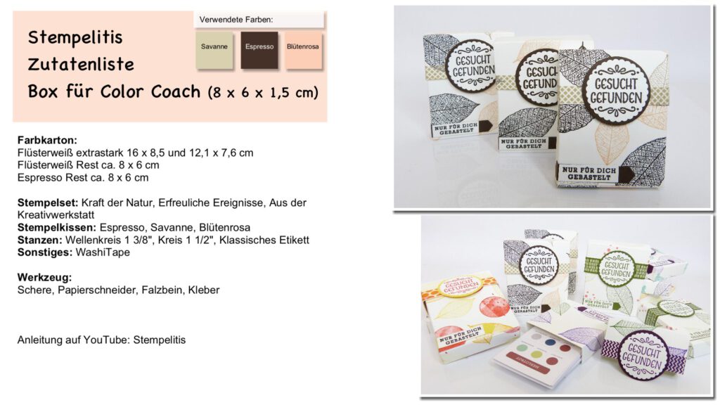 Verpackung, Box, Designerpapier stempeln, Color Coach, handmade