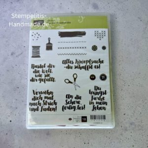 Aus der Kreativkiste, Aus der Kreativkiste Stempelset von Stampin Up gebraucht Gummistempel Set Aus der Kreativkiste mit 18 Stempeln Gebrauchtes kreatives Gummistempelset für Karten und DIY Projekte Stampin Up Stempelset Aus der Kreativkiste Detailansicht Kreative Gummistempel aus dem Aus der Kreativkiste Set