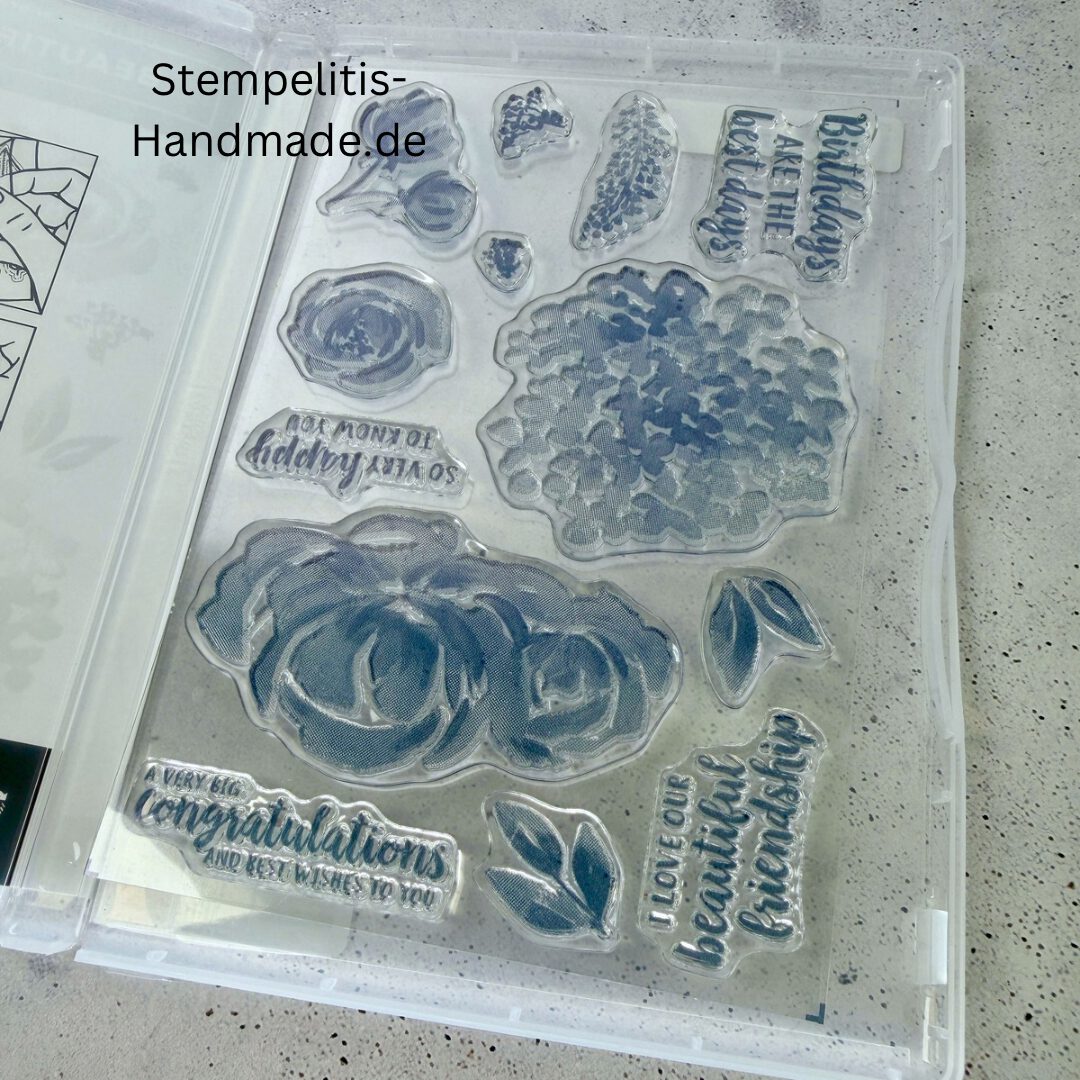 Beautiful Friendship Photopolymer Stempelset von Stampin Up unbenutzt Florales Stampin Up Stempelset Beautiful Friendship mit Blumenmotiven Photopolymer Stempelset Beautiful Friendship für Karten und DIY Projekte Unbenutztes Stampin Up Blumenstempelset Beautiful Friendship Detailansicht der floralen Stempel aus dem Beautiful Friendship Set