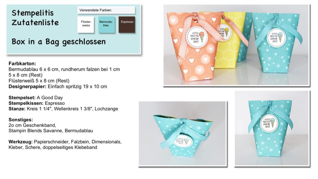 Box in a bag, Verpackung, Anleitung, handmade, Papierbasteln