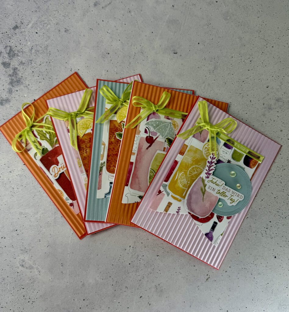 Drinks und gute Laune, Karten basteln, Geburtstagskarten basteln, Geschenkverpackung basteln, Papierbasteln, Bastelmaterial Set, Scrapbooking, kreative Geschenkideen, Bastelset Geburtstag, Dekoration basteln