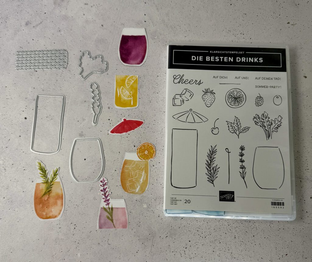 Drinks und gute Laune, Karten basteln, Geburtstagskarten basteln, Geschenkverpackung basteln, Papierbasteln, Bastelmaterial Set, Scrapbooking, kreative Geschenkideen, Bastelset Geburtstag, Dekoration basteln