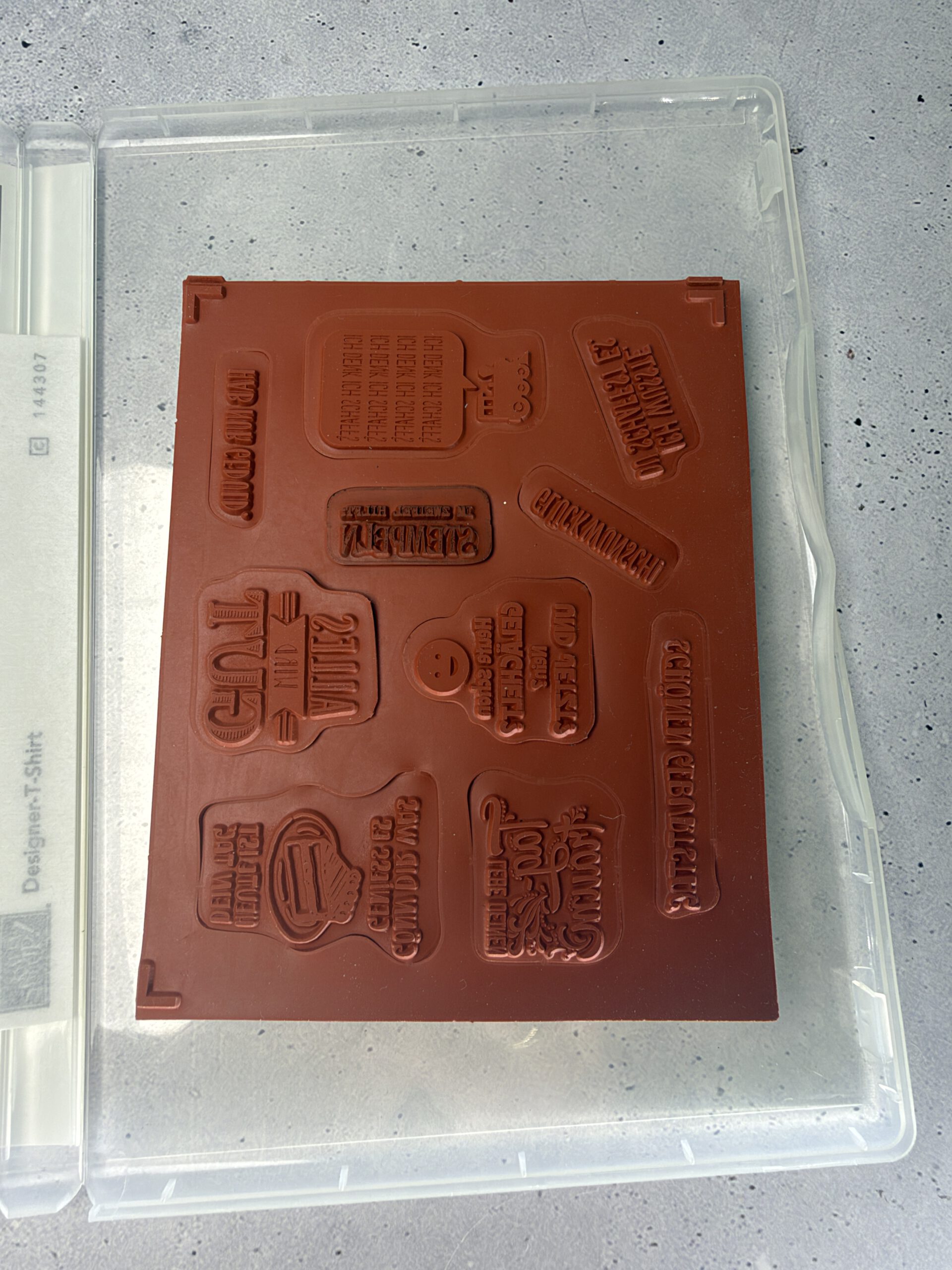 Gebrauchtes Stampin’ Up! Designer-T-Shirt Stempelset mit 10 Gummistempeln